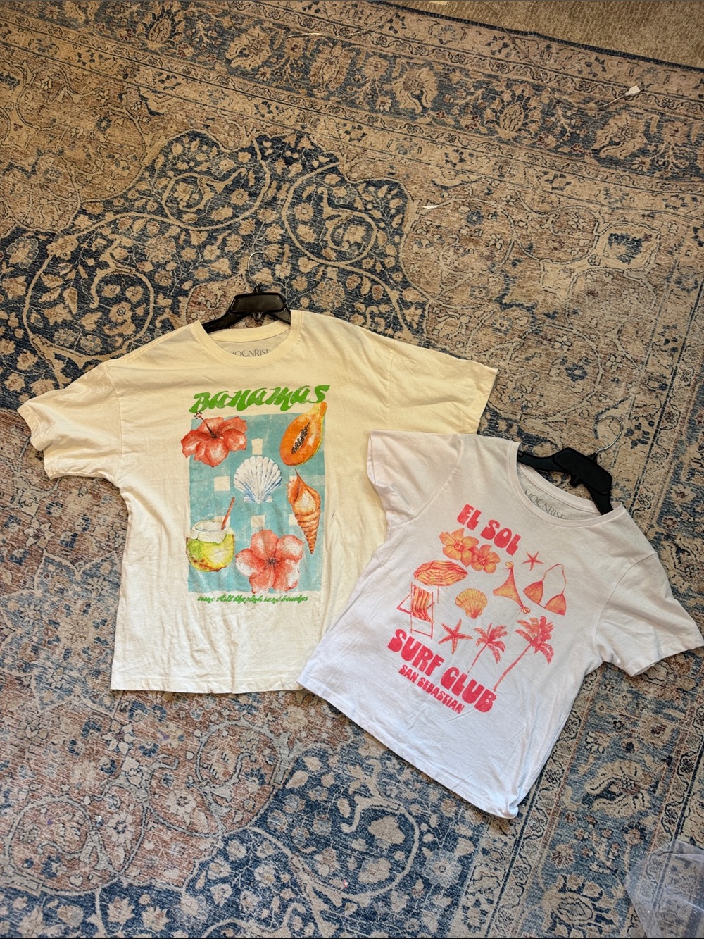 Marshalls White Tropical Graphic Tee with Green 'Bananas' Text
